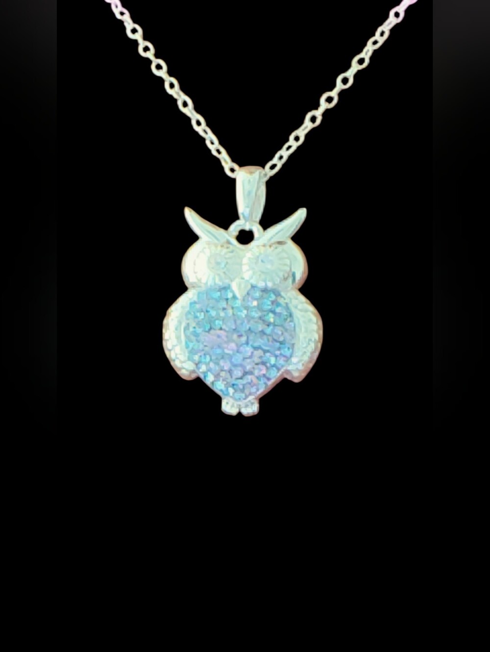 925 Sterling Silver Owl Pendant Necklace